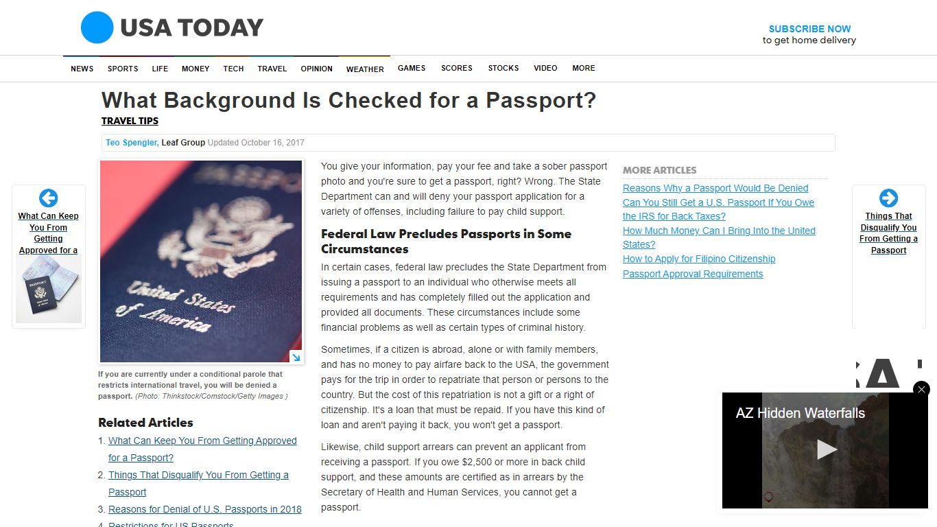 What Background Is Checked for a Passport? | USA Today